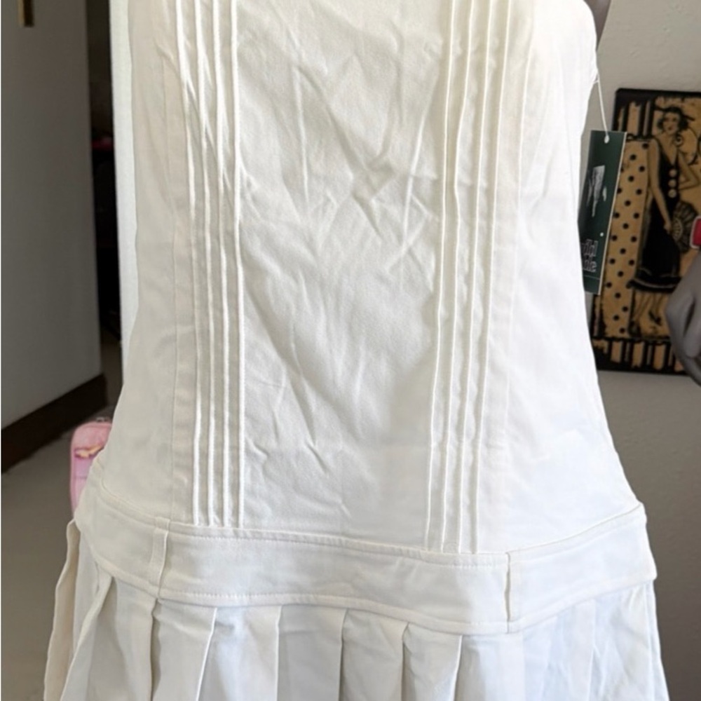 White Womans Pleated Sundress wild fable - Picture 14 of 15